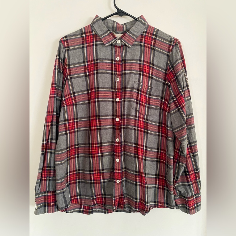 J.Crew black and red flannel